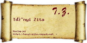 Tényi Zita névjegykártya