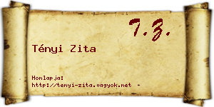 Tényi Zita névjegykártya